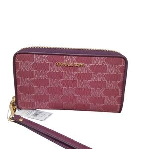 Michael Kors Plum Logo Wristlet